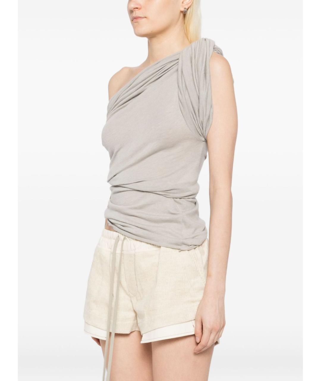 RICK OWENS Серая хлопковая майка, фото 2