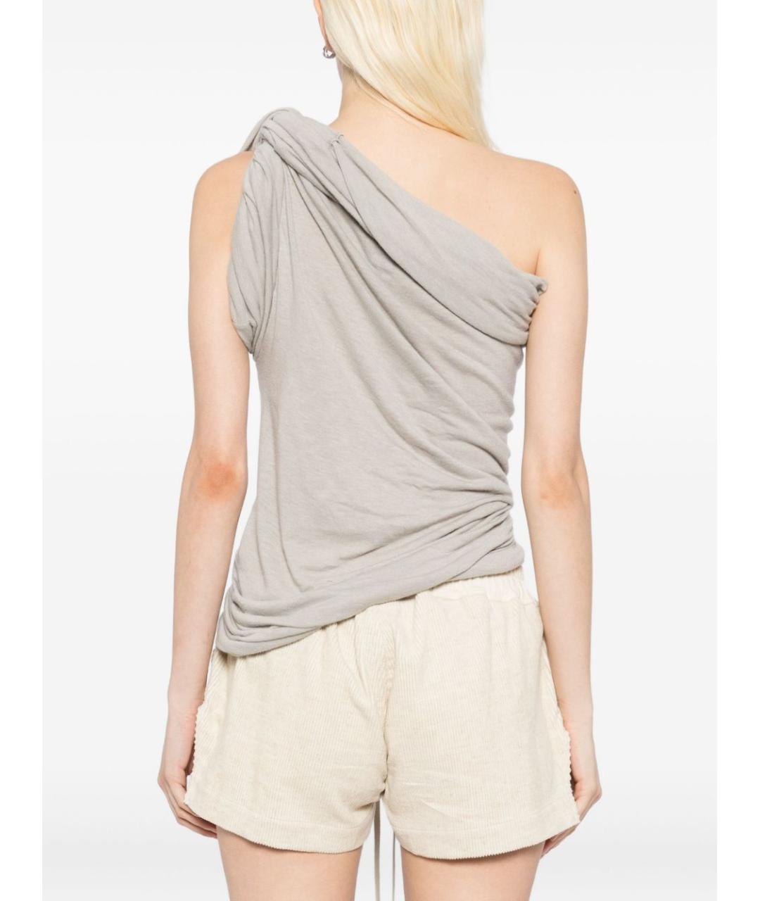 RICK OWENS Серая хлопковая майка, фото 5