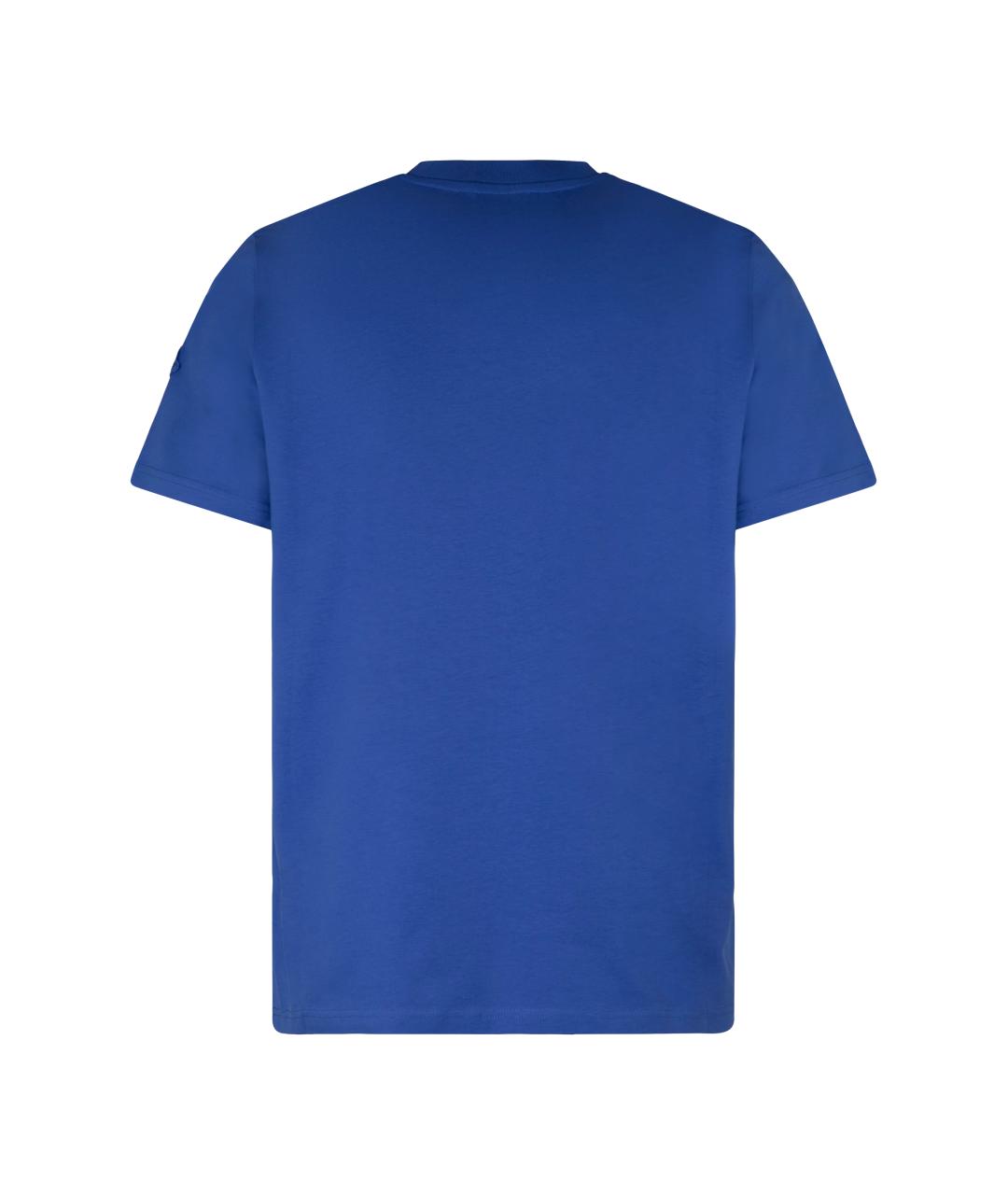 MONCLER Синяя хлопковая футболка, фото 3