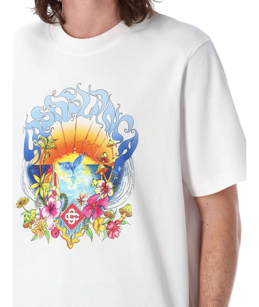 CASABLANCA Белая хлопковая футболка, фото 4