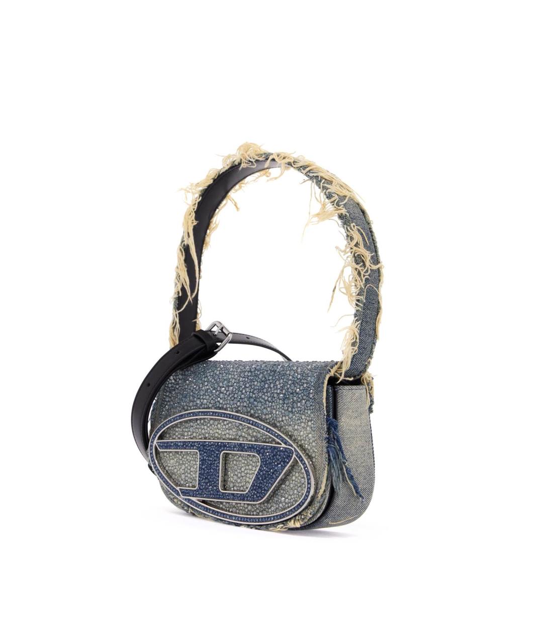 DIESEL Синяя хлопковая сумка с короткими ручками, фото 4