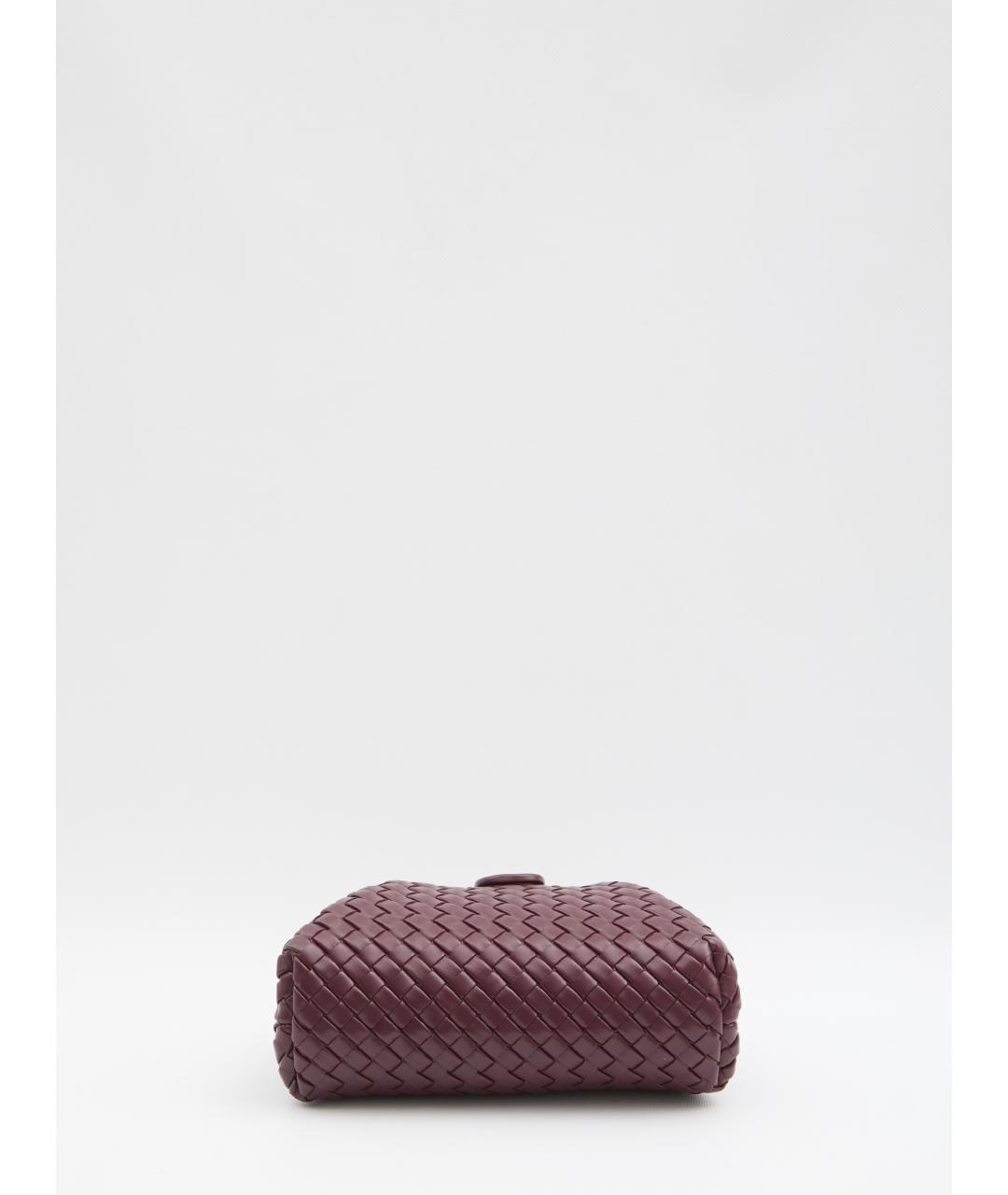 BOTTEGA VENETA Бордовая кожаная сумка через плечо, фото 3