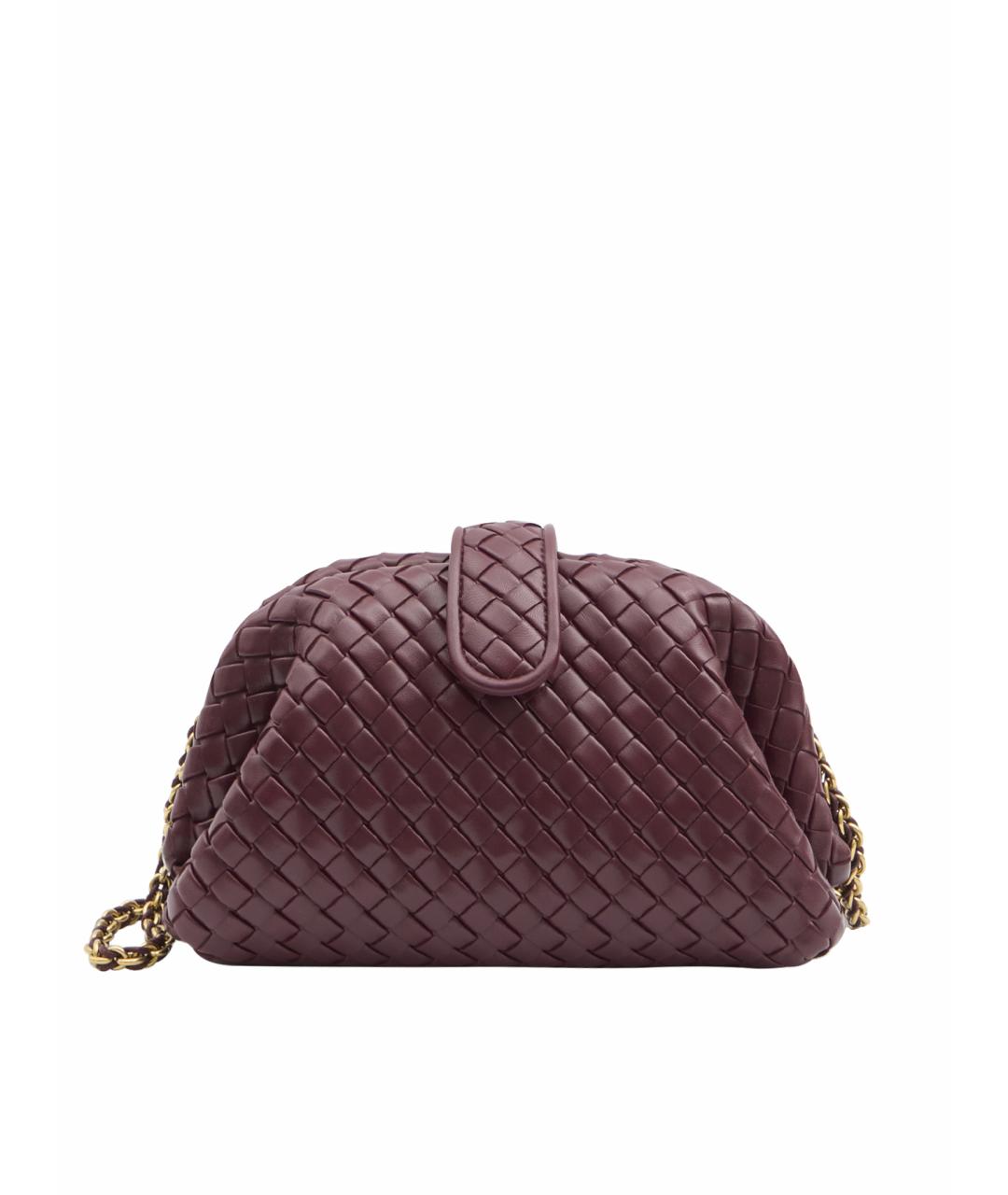 BOTTEGA VENETA Бордовая кожаная сумка через плечо, фото 1