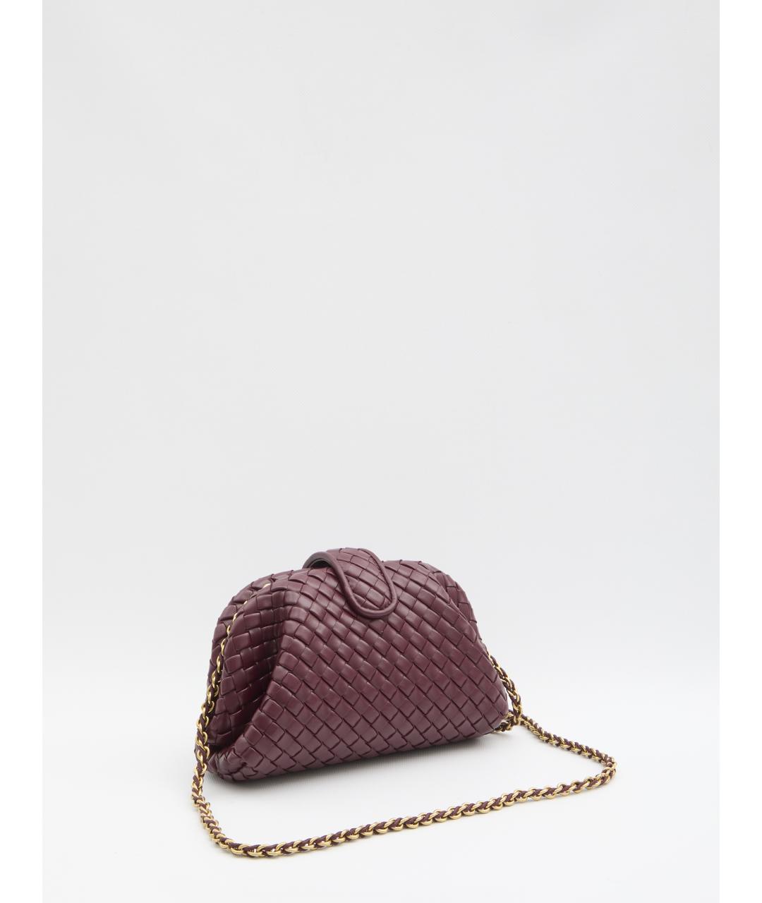 BOTTEGA VENETA Бордовая кожаная сумка через плечо, фото 2