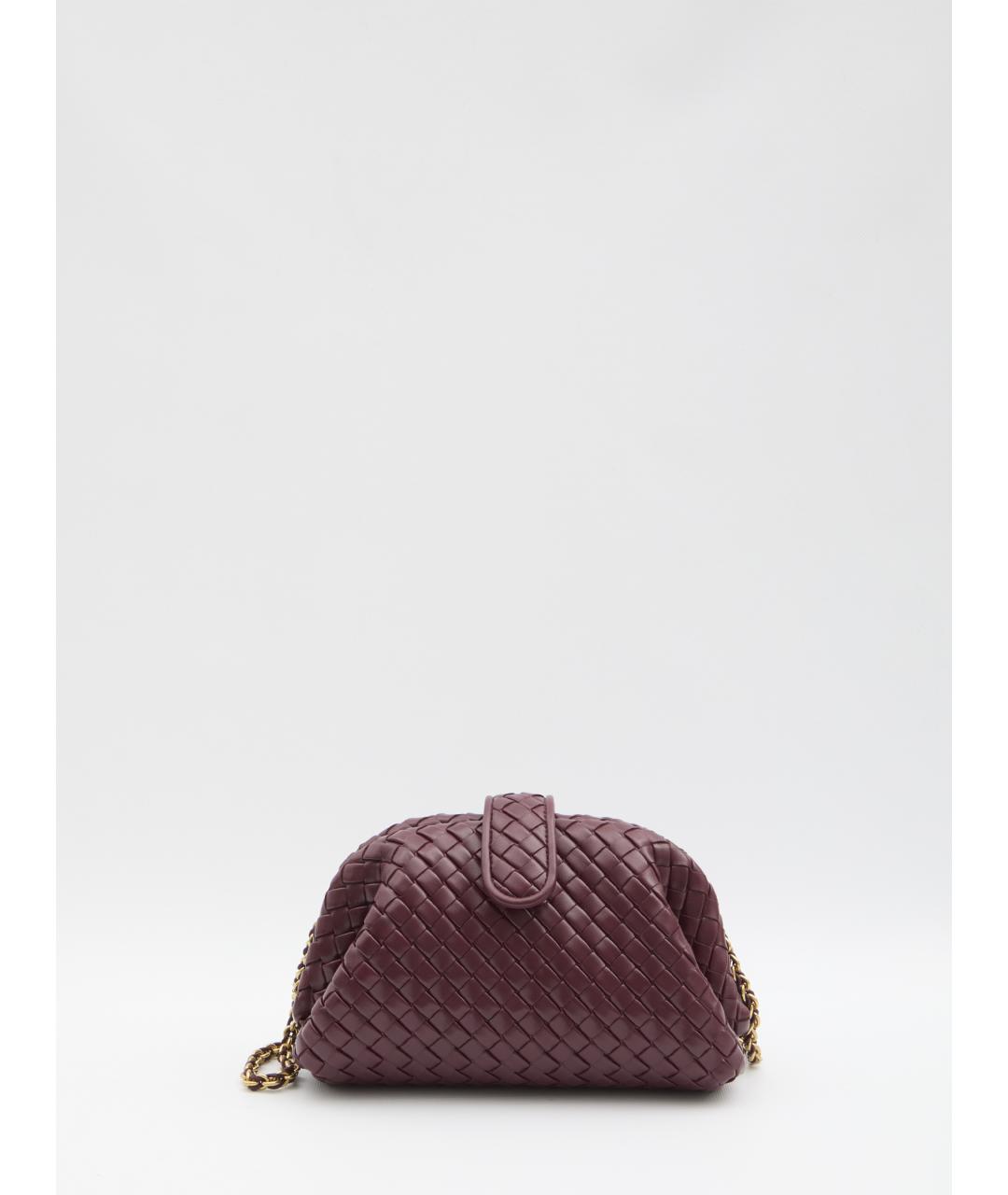 BOTTEGA VENETA Бордовая кожаная сумка через плечо, фото 6