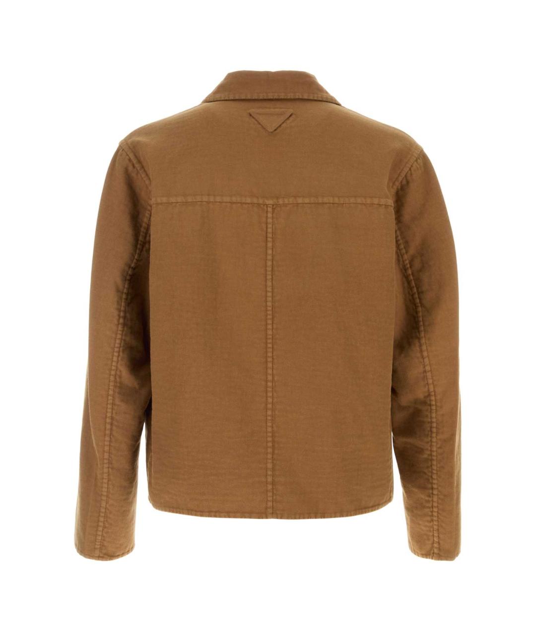 PRADA Коричневый хлопковый пиджак, фото 2