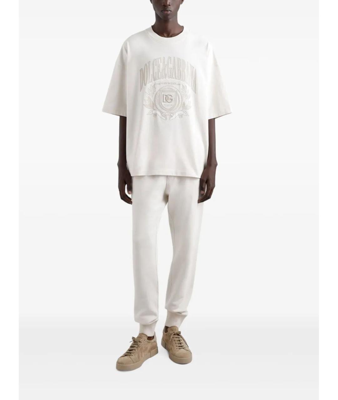 DOLCE&GABBANA Бежевая хлопковая футболка, фото 2