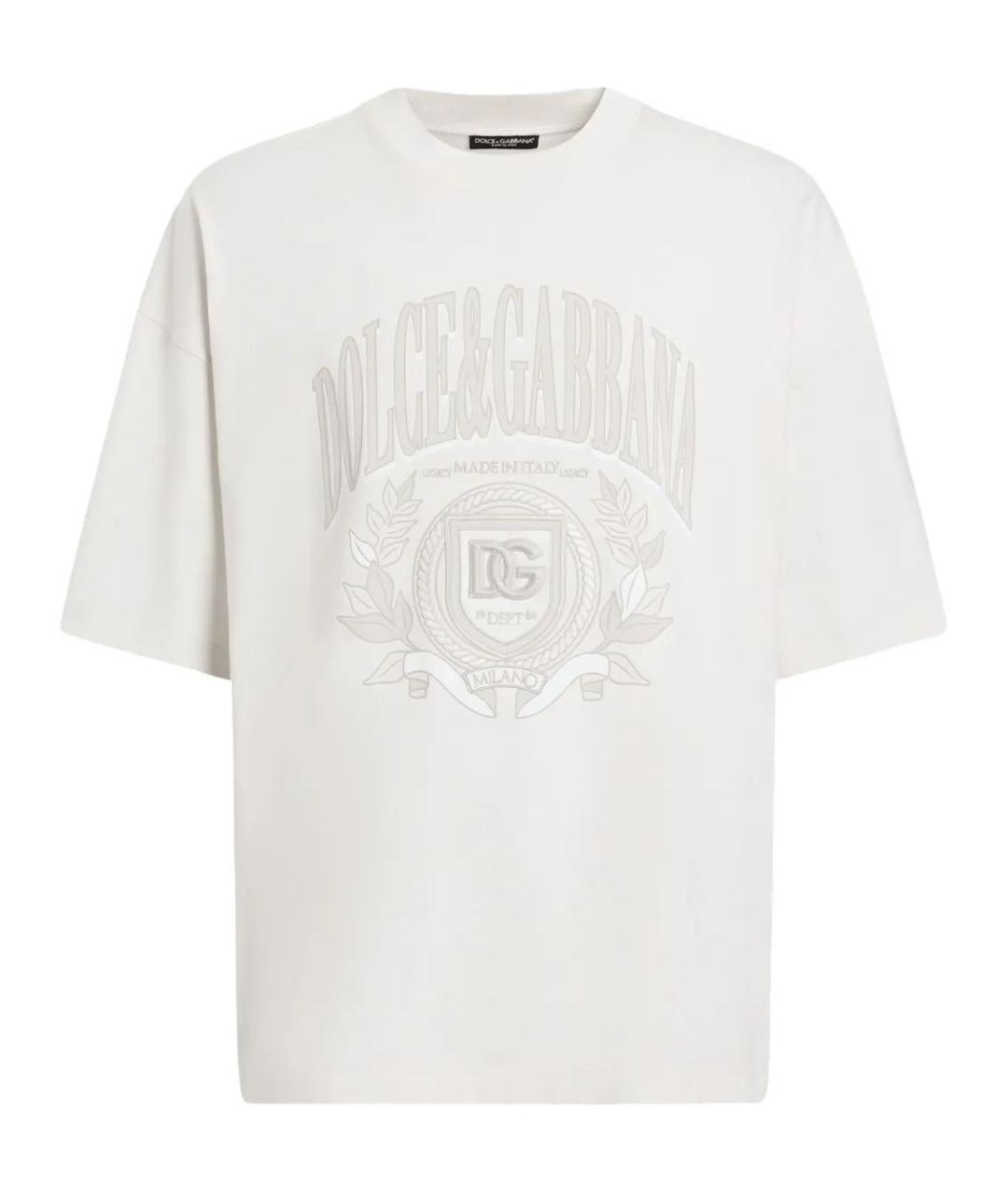 DOLCE&GABBANA Бежевая хлопковая футболка, фото 1