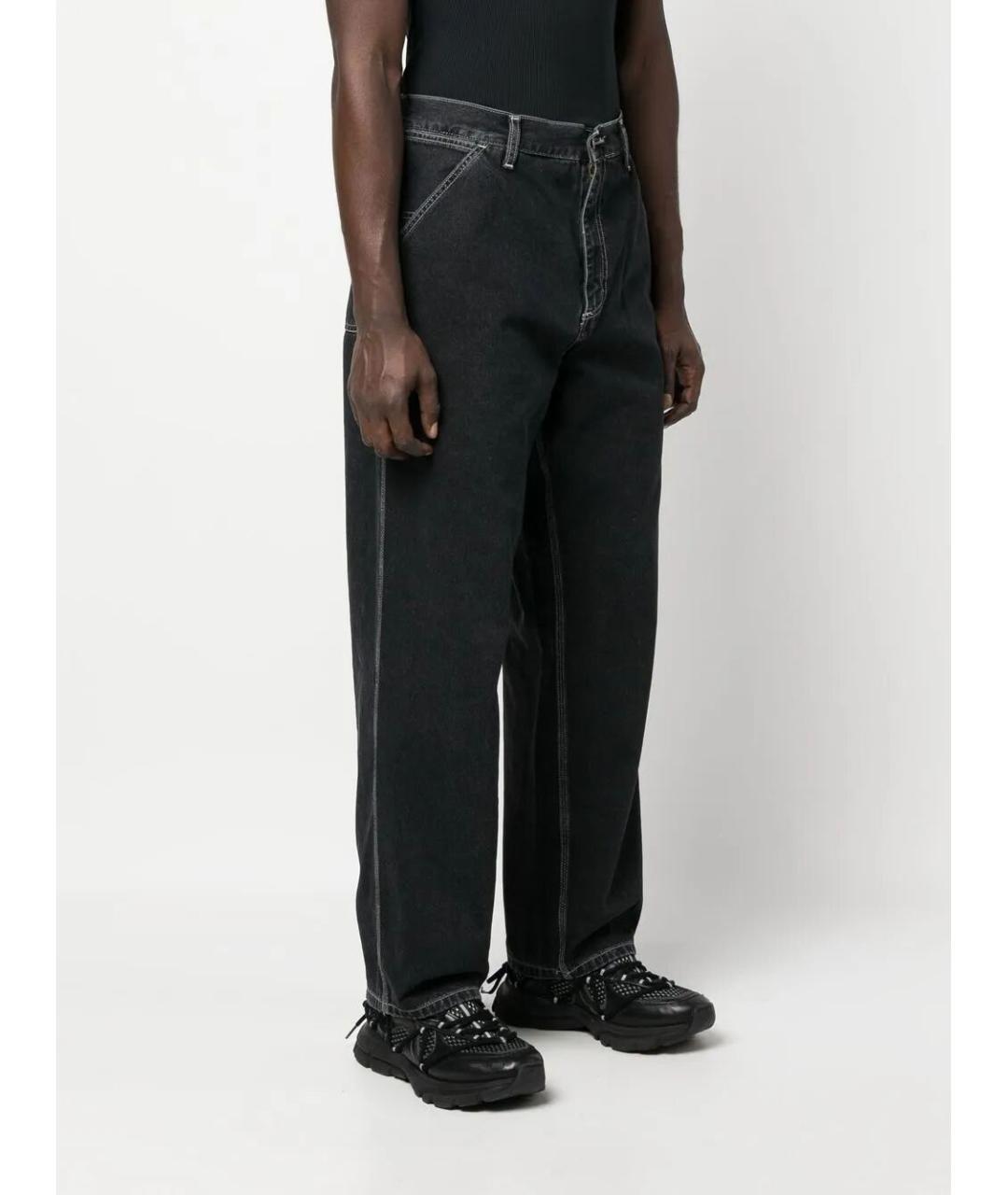 CARHARTT WIP Черные хлопковые прямые джинсы, фото 4