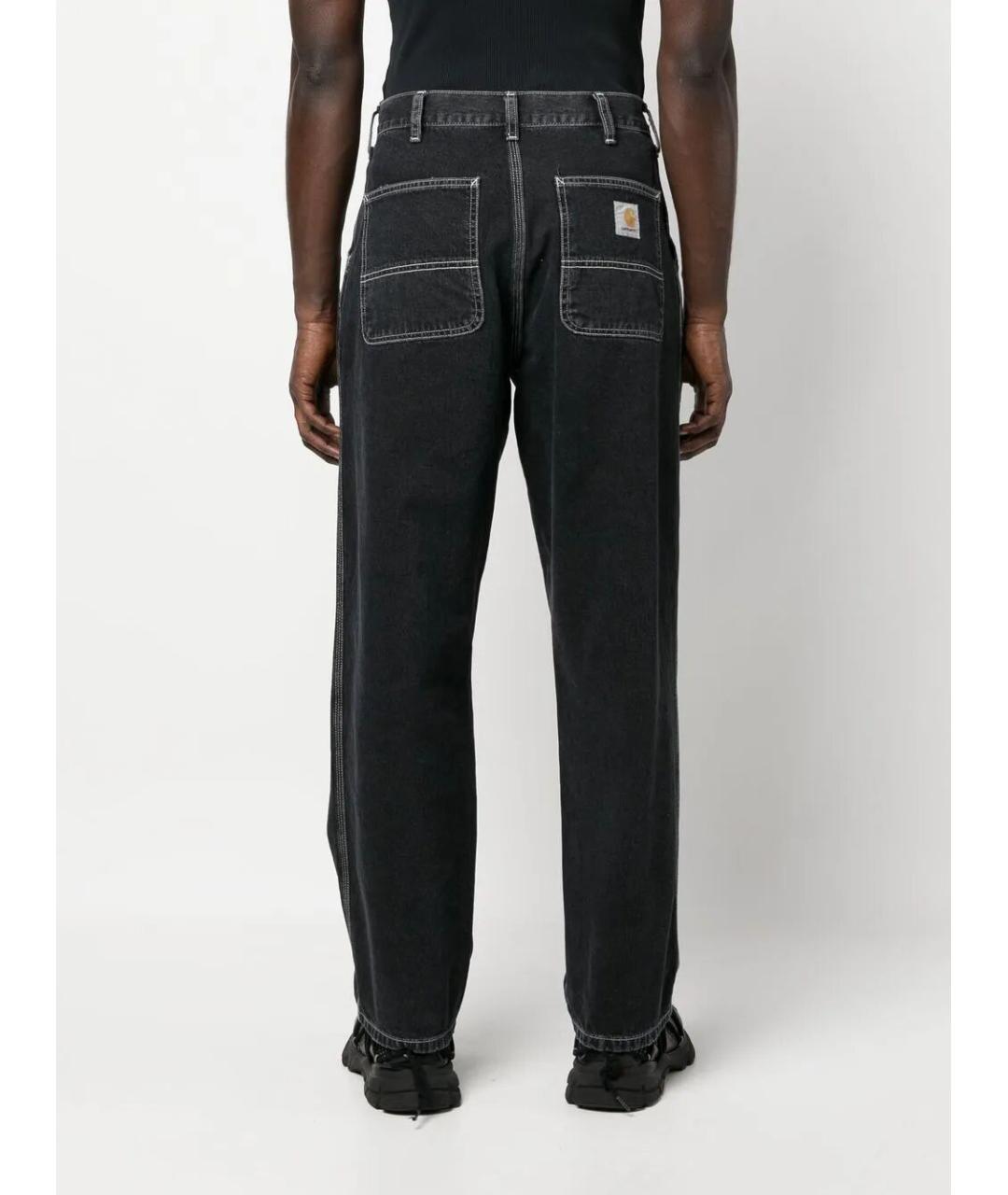 CARHARTT WIP Черные хлопковые прямые джинсы, фото 2