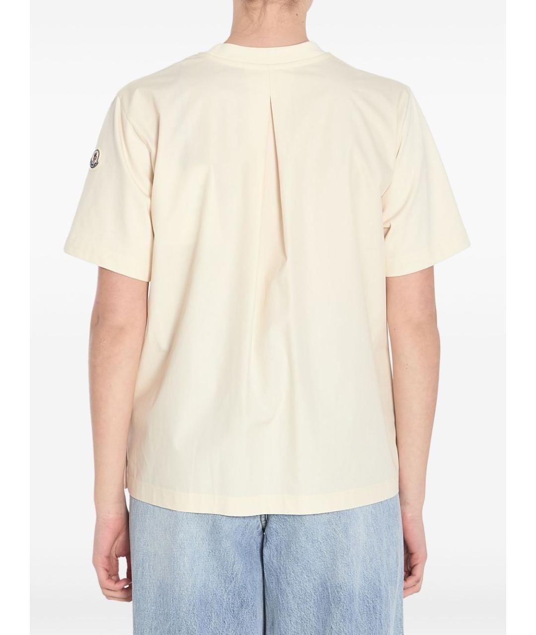 MONCLER Белая хлопковая футболка, фото 4