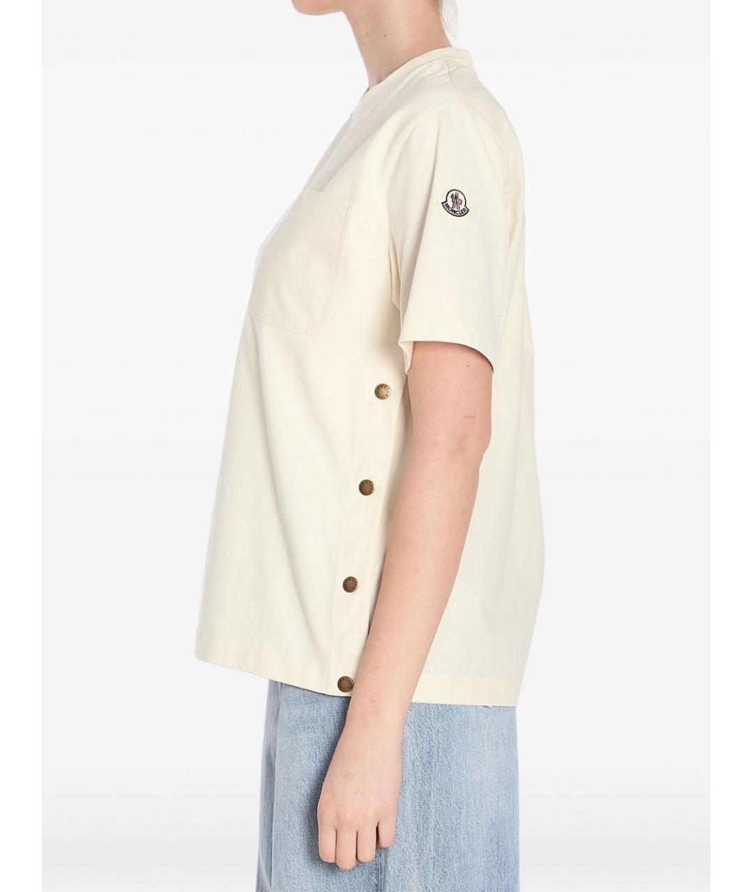 MONCLER Белая хлопковая футболка, фото 3