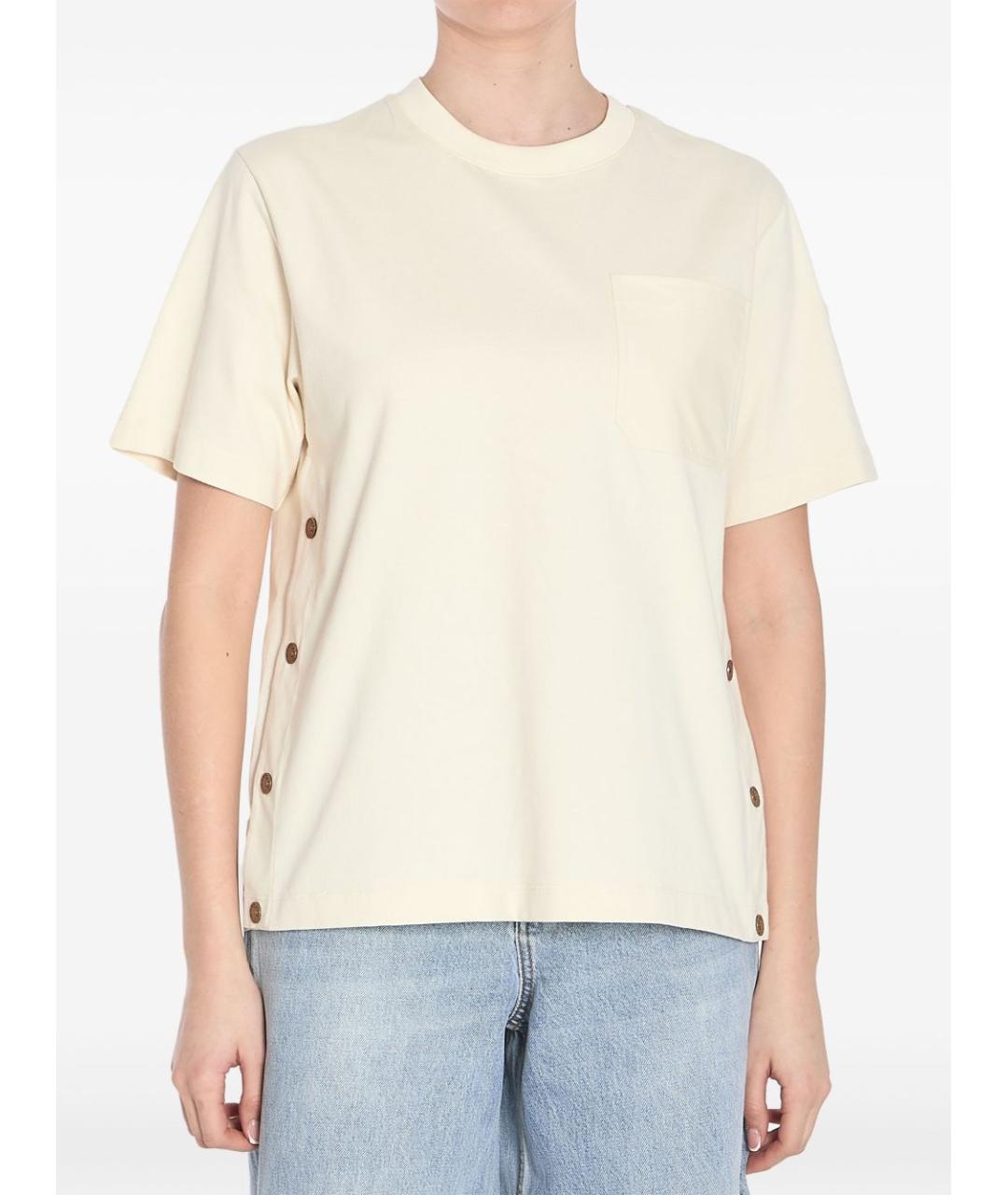 MONCLER Белая хлопковая футболка, фото 2