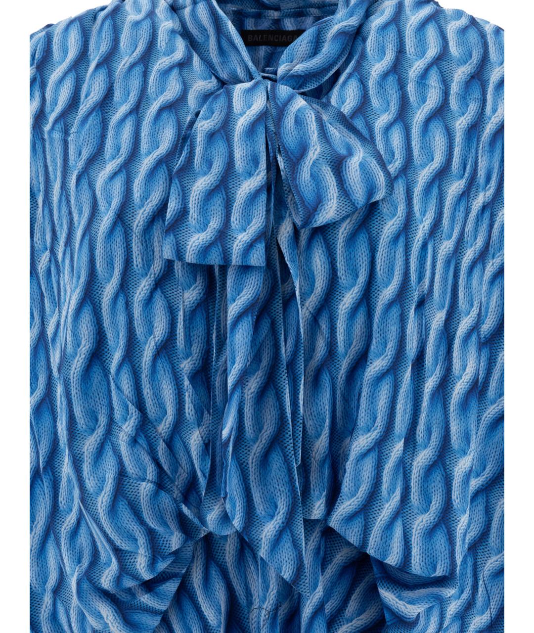 BALENCIAGA Синее полиэстеровое вечернее платье, фото 3