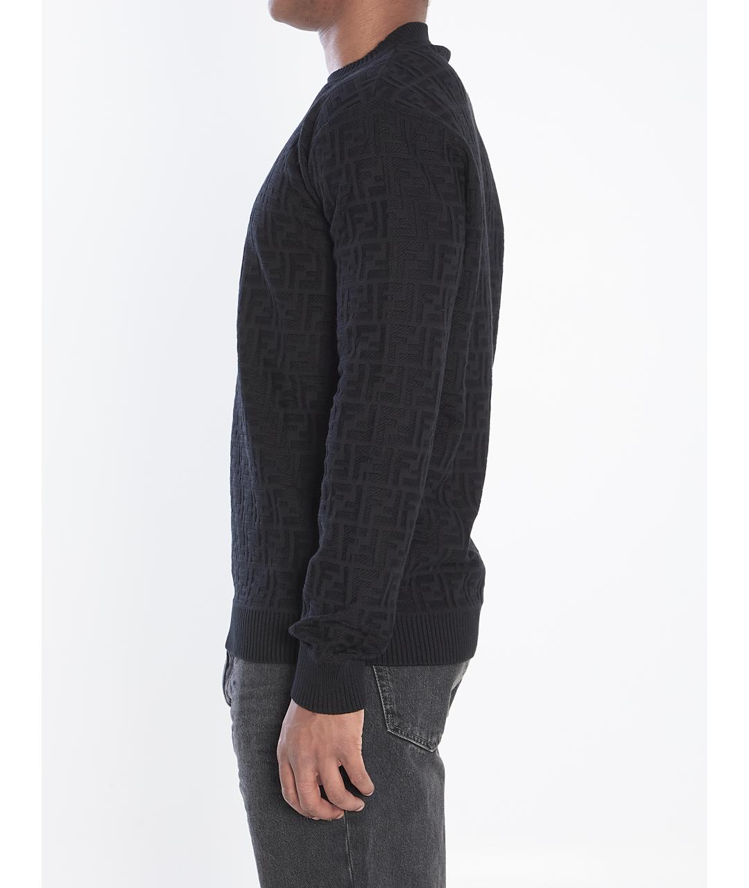 FENDI Черный хлопковый джемпер / свитер, фото 4