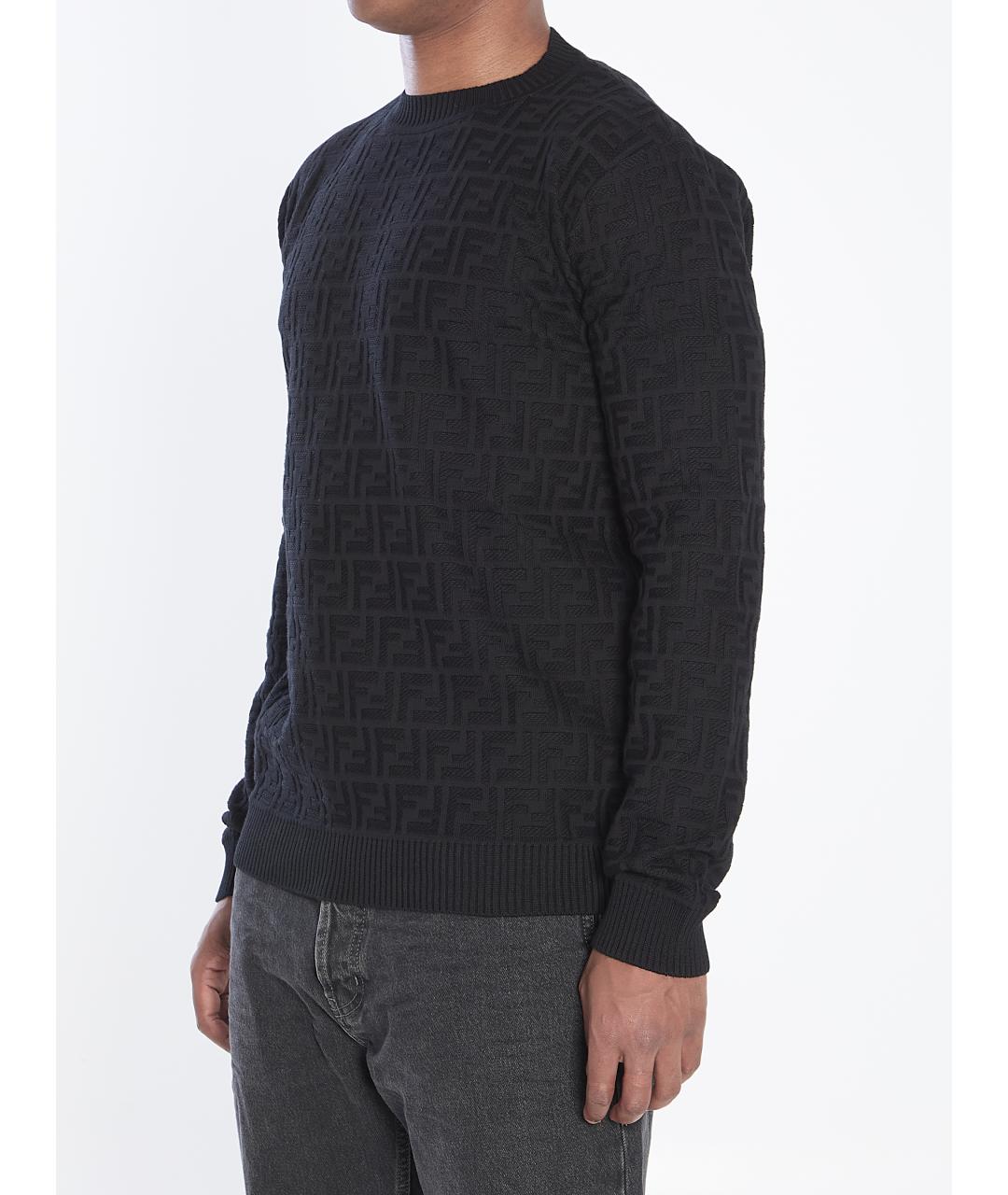 FENDI Черный хлопковый джемпер / свитер, фото 3
