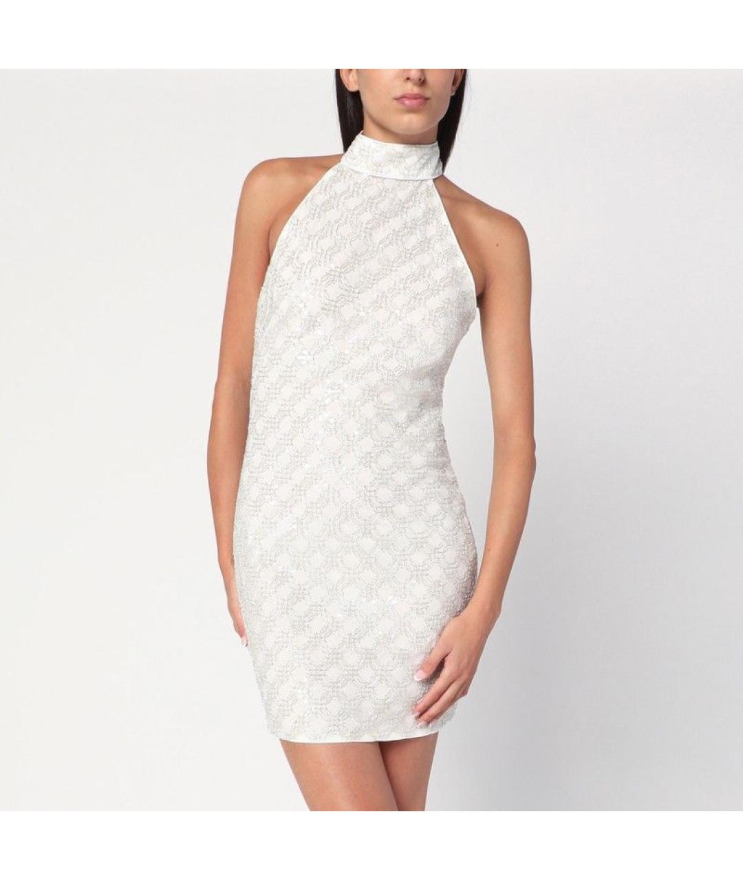 ROTATE Белое полиэстеровое повседневное платье, фото 2