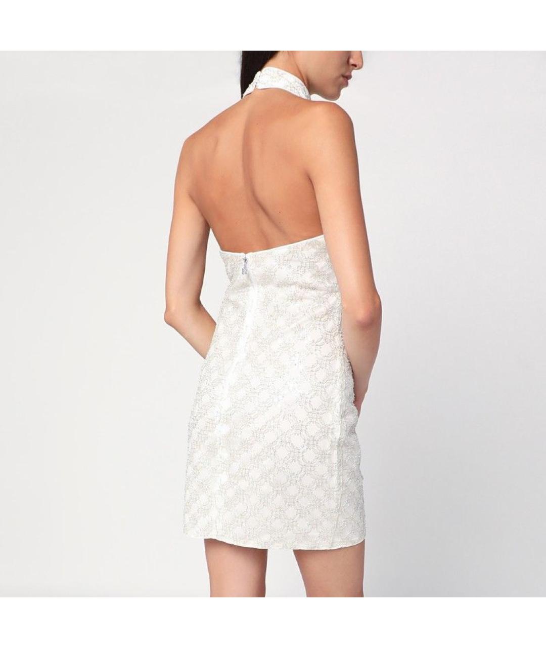 ROTATE Белое полиэстеровое повседневное платье, фото 3