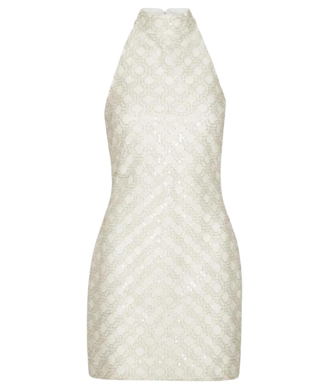 ROTATE Белое полиэстеровое повседневное платье, фото 1