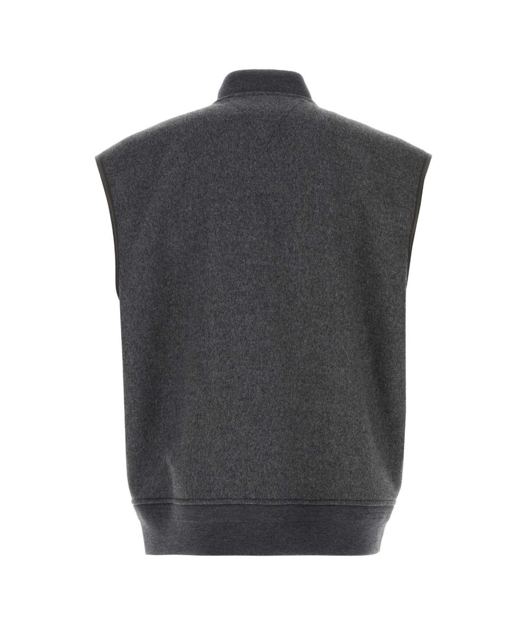 BOTTEGA VENETA Серый шерстяной жилет, фото 2