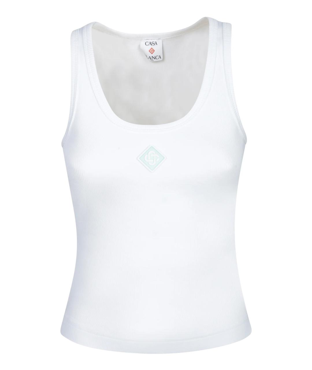 CASABLANCA Белая хлопковая футболка, фото 1