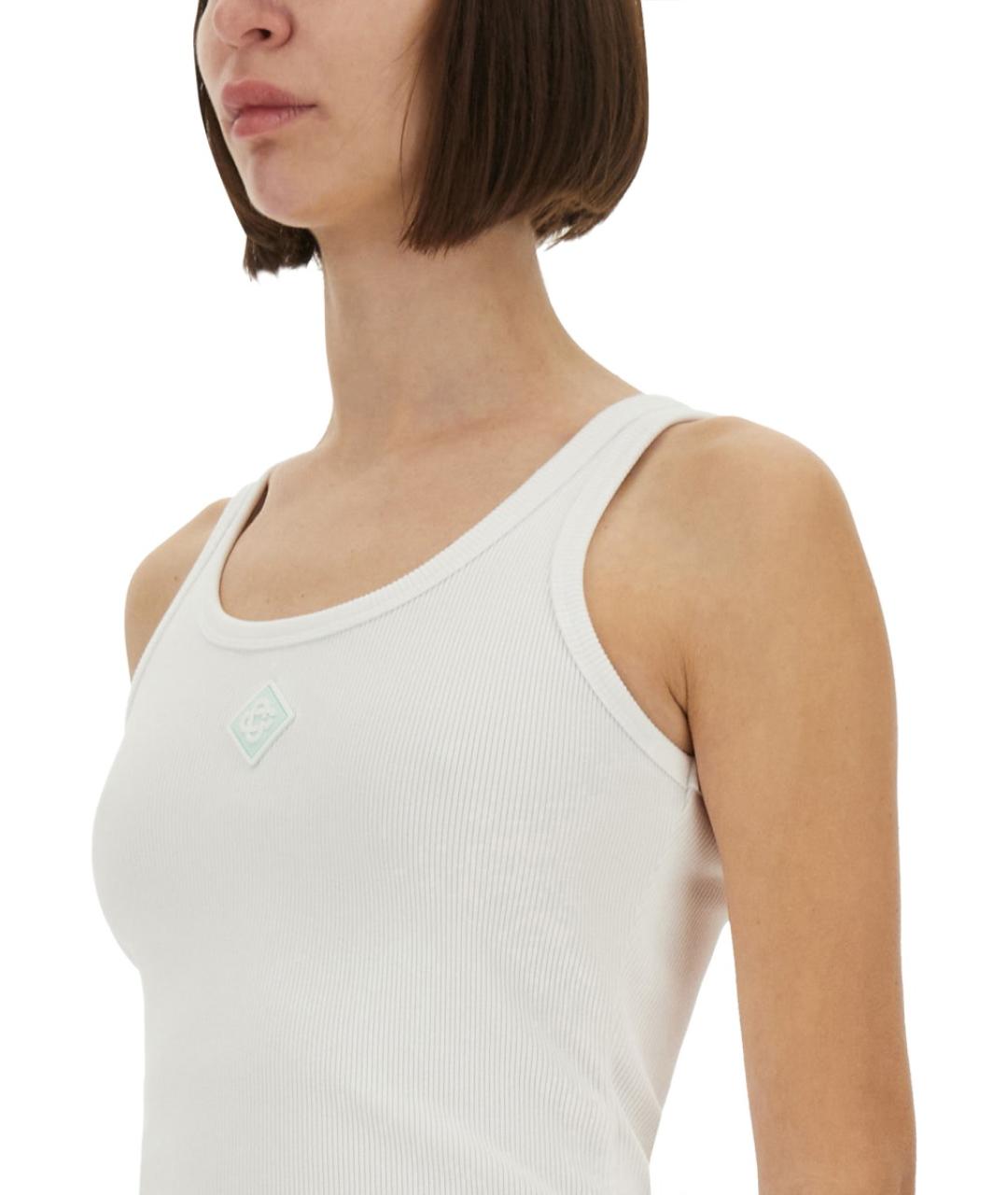 CASABLANCA Белая хлопковая футболка, фото 3