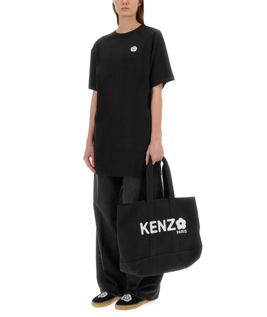 KENZO Черное хлопковое повседневное платье, фото 4