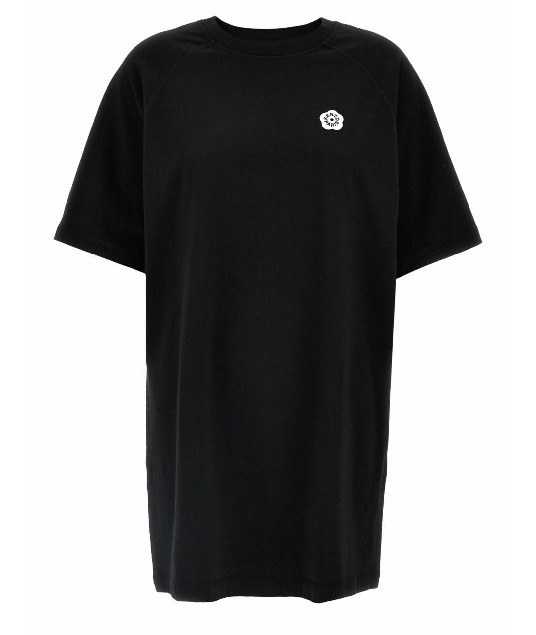 KENZO Черное хлопковое повседневное платье, фото 1