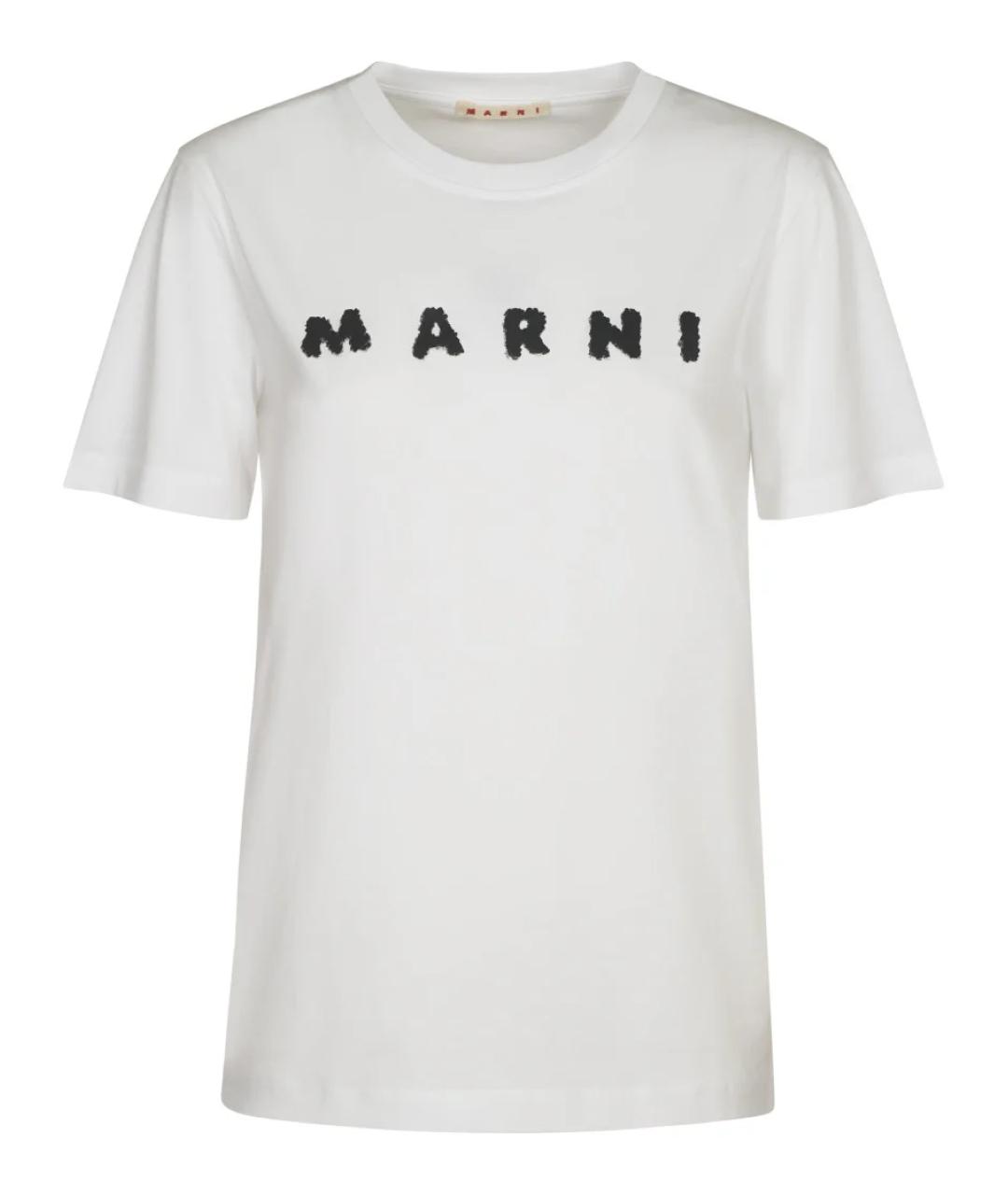 MARNI Белая хлопковая футболка, фото 1