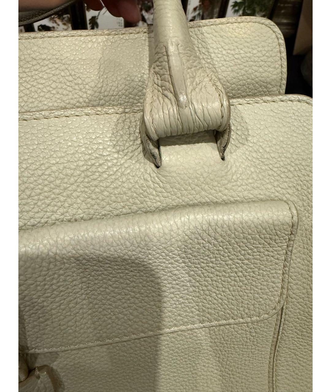 LORO PIANA Серая кожаная сумка тоут, фото 5