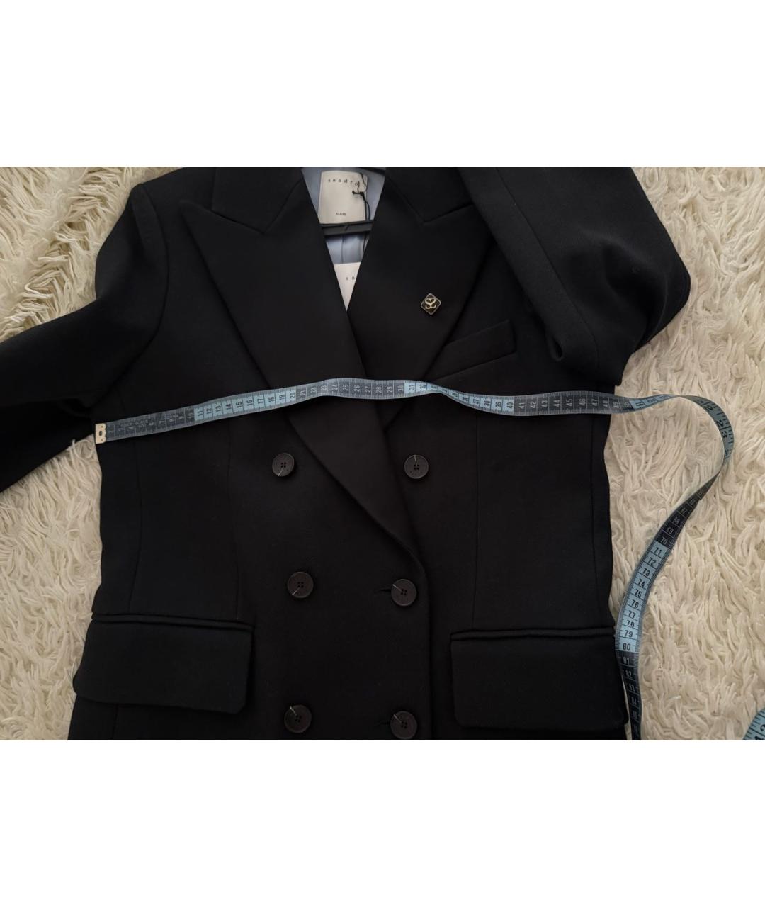 SANDRO Черное шерстяное пальто, фото 4