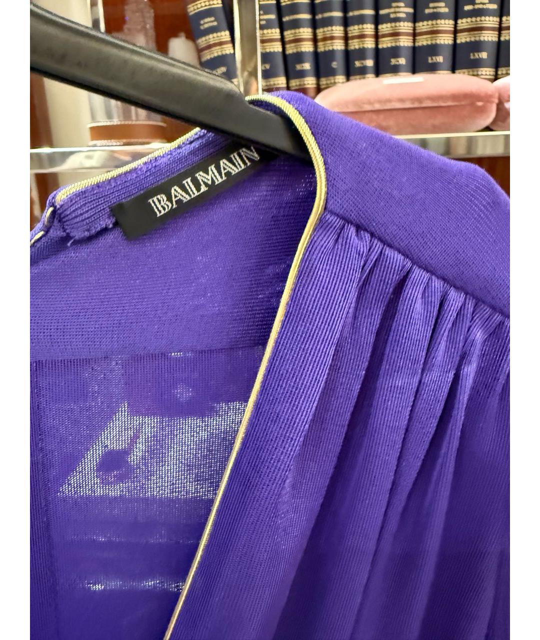 BALMAIN Фиолетовое коктейльное платье, фото 3