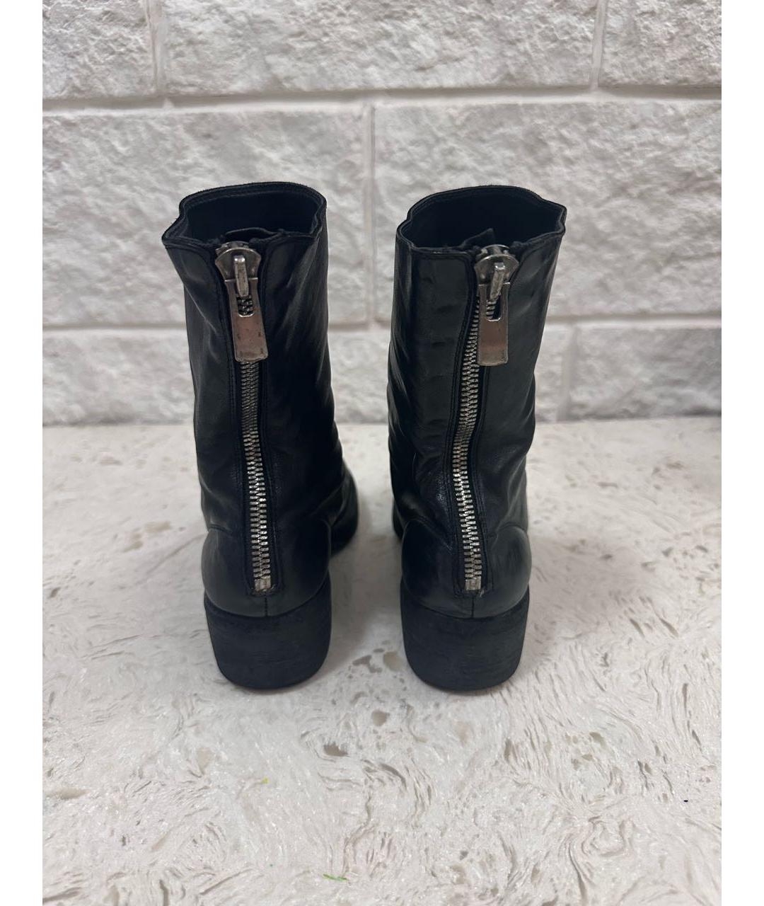 GUIDI Черные кожаные полусапоги, фото 2