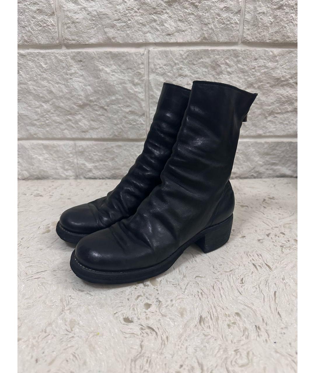 GUIDI Черные кожаные полусапоги, фото 4