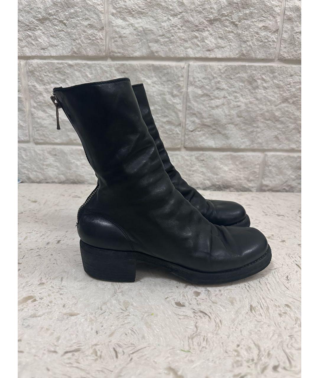 GUIDI Черные кожаные полусапоги, фото 9