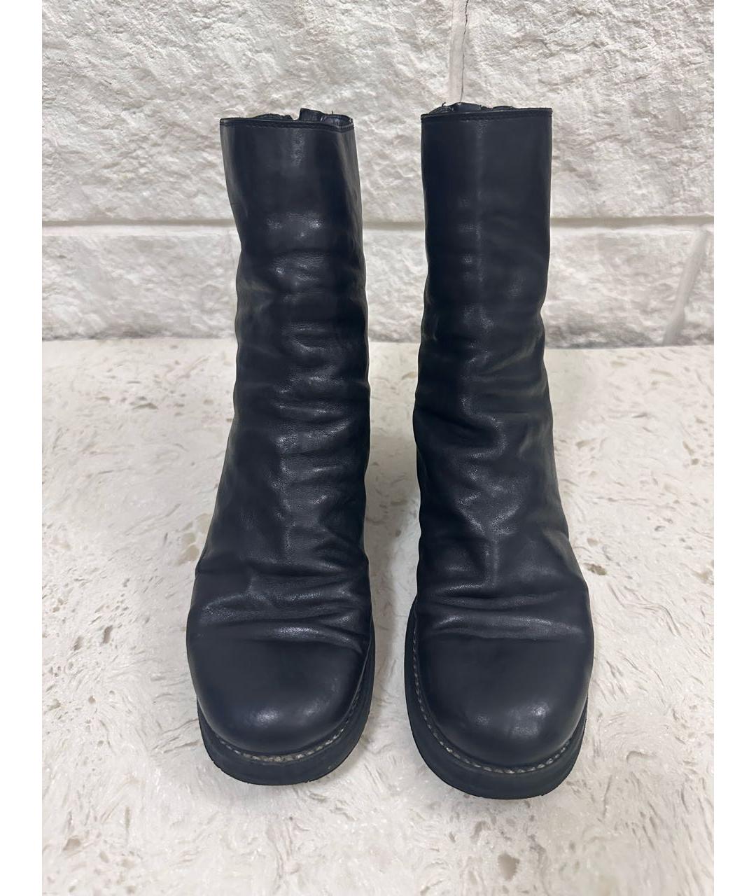 GUIDI Черные кожаные полусапоги, фото 3