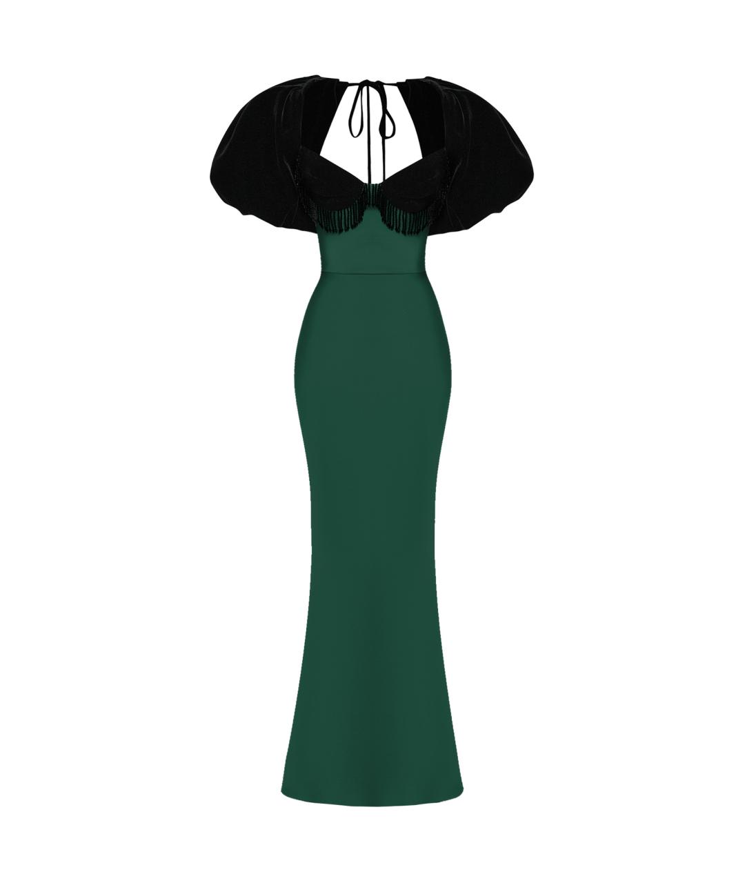 RASARIO Зеленые бархатное вечернее платье, фото 1