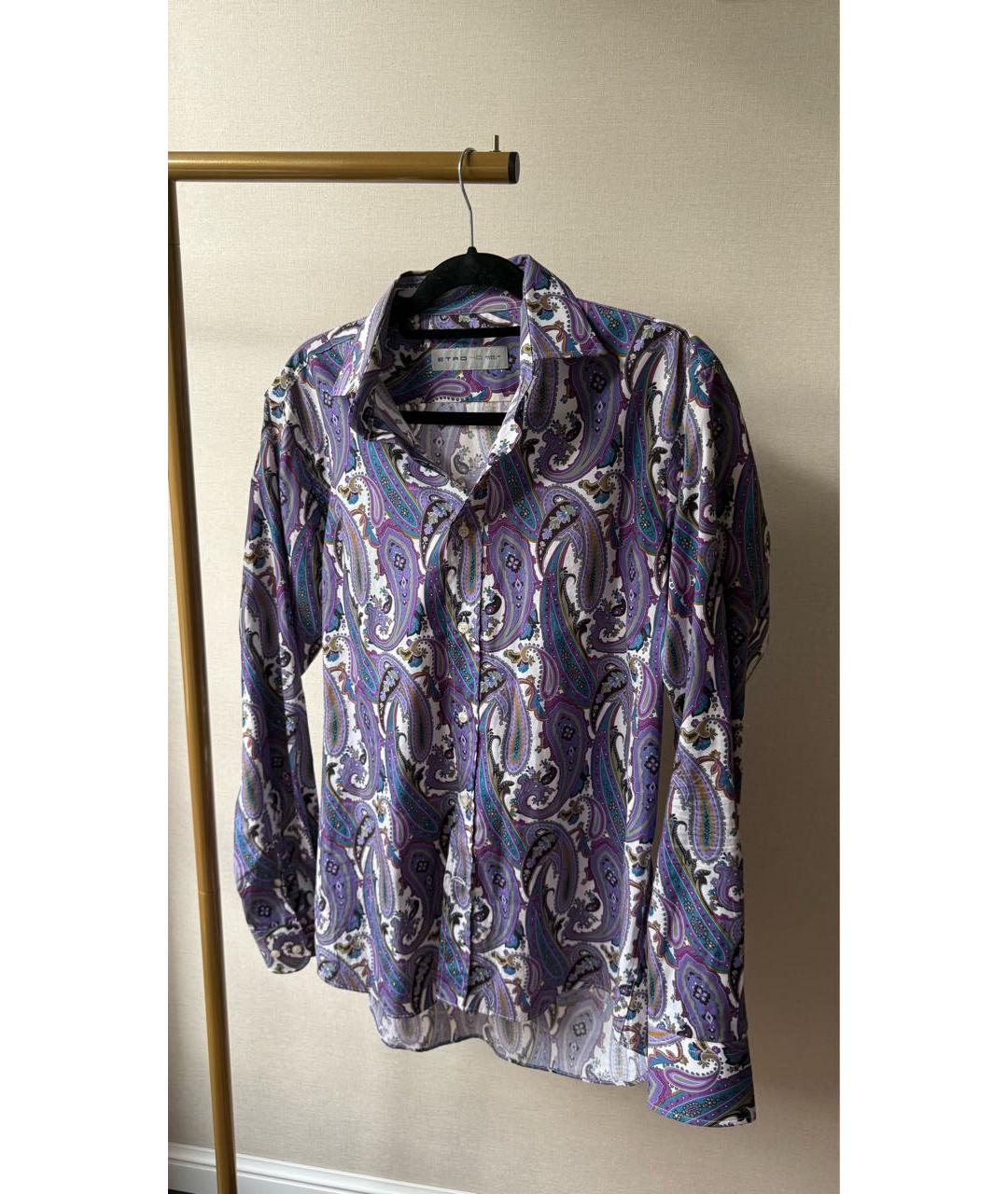ETRO Фиолетовая хлопковая кэжуал рубашка, фото 7