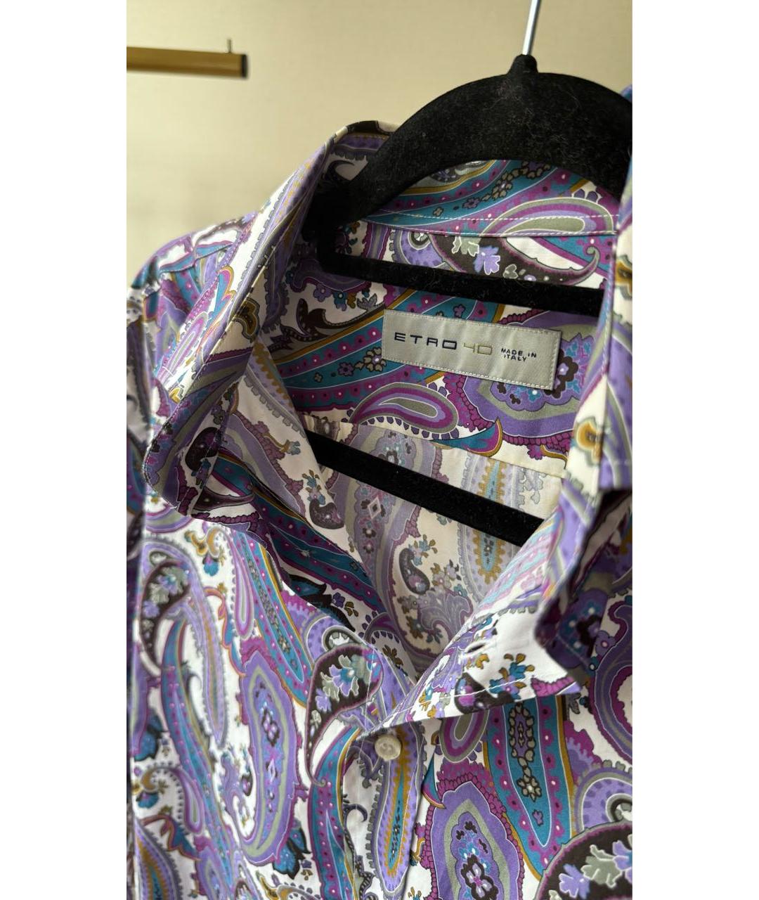 ETRO Фиолетовая хлопковая кэжуал рубашка, фото 3