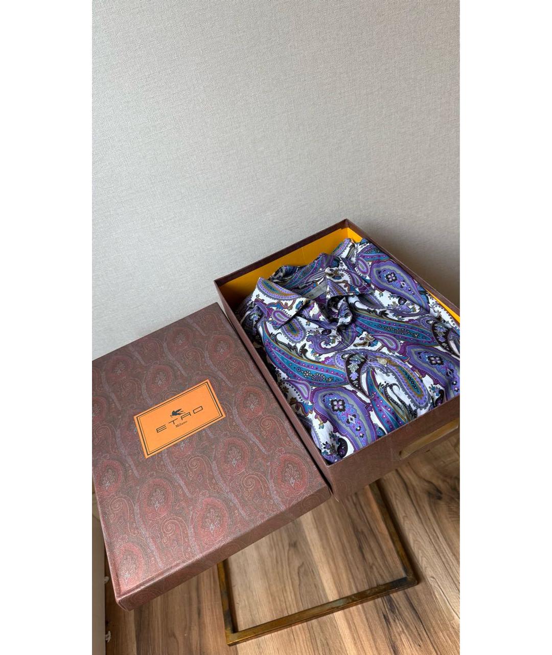 ETRO Фиолетовая хлопковая кэжуал рубашка, фото 6