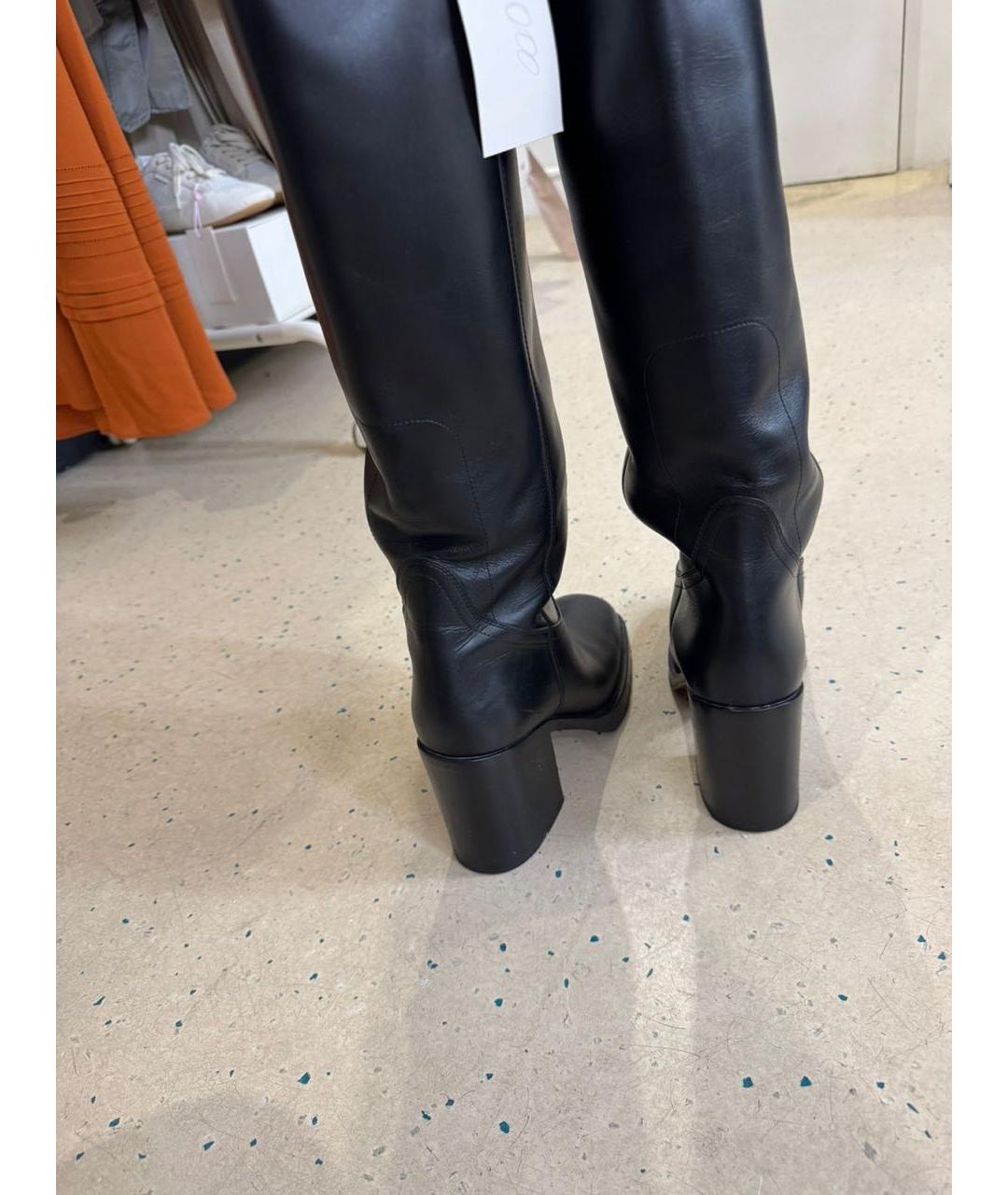 CHRISTIAN DIOR Черные кожаные сапоги, фото 3