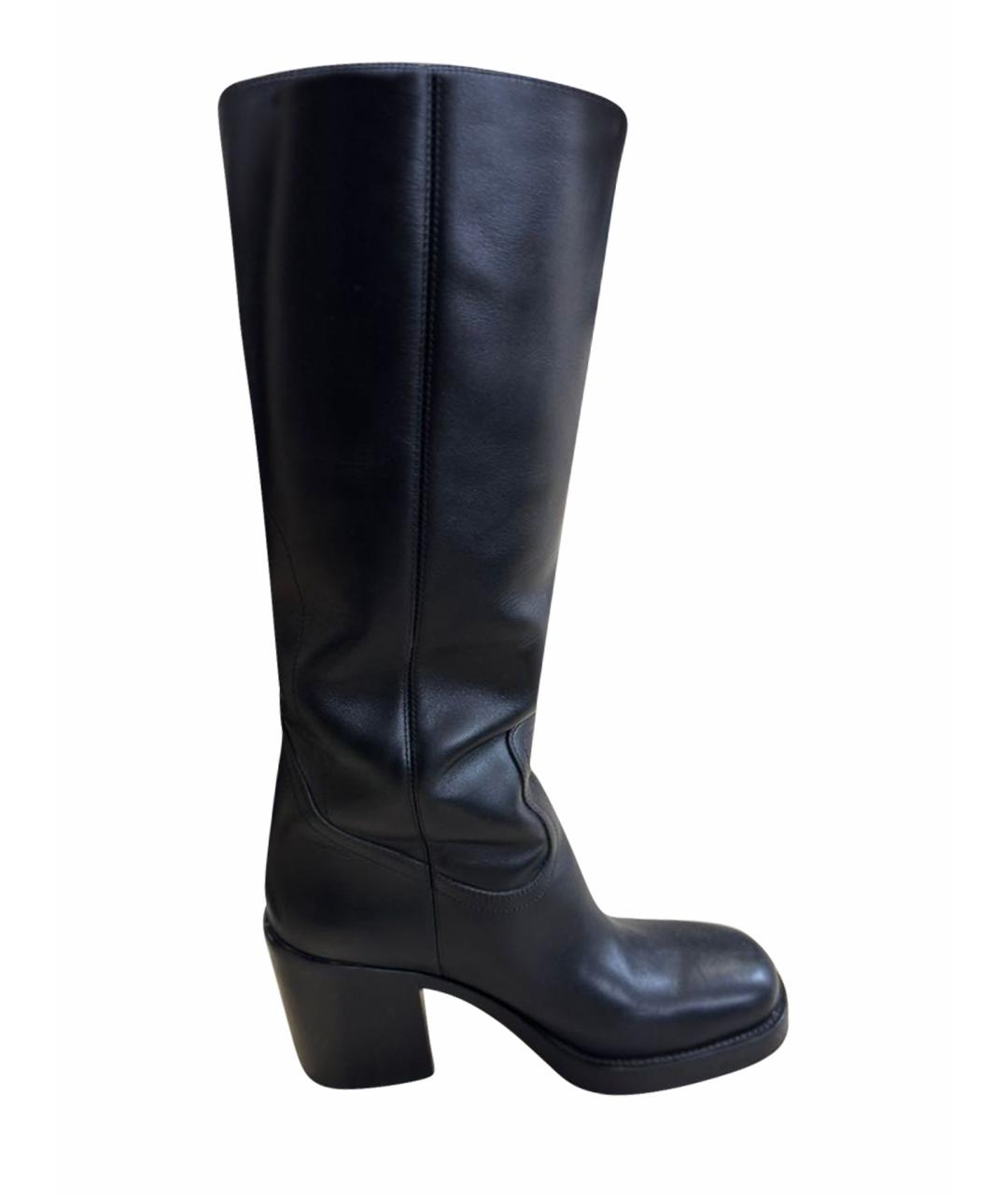 CHRISTIAN DIOR Черные кожаные сапоги, фото 1