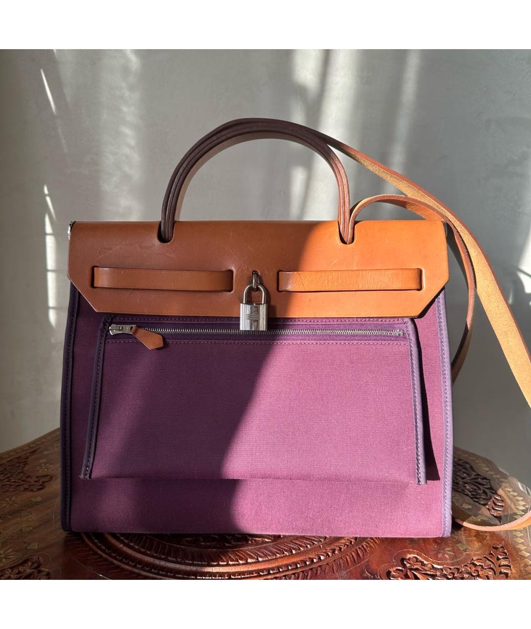 HERMES Фиолетовый кожаный рюкзак, фото 2