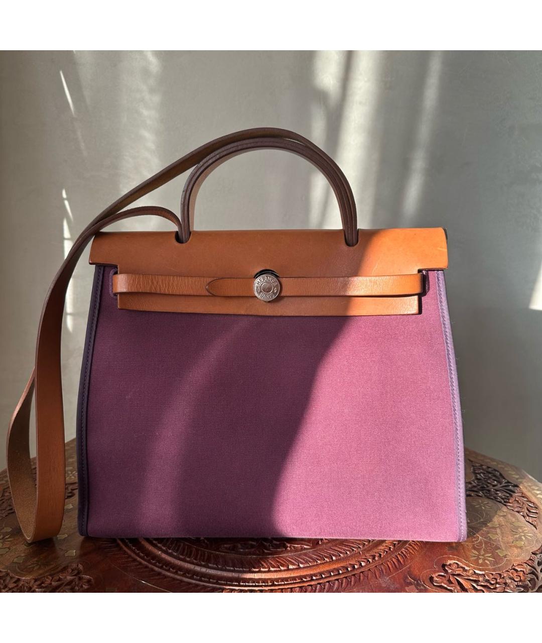 HERMES Фиолетовый кожаный рюкзак, фото 9