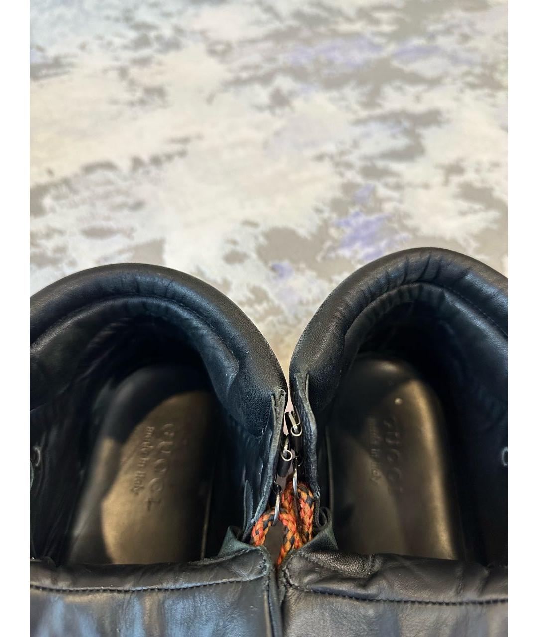GUCCI Черные кожаные высокие ботинки, фото 5