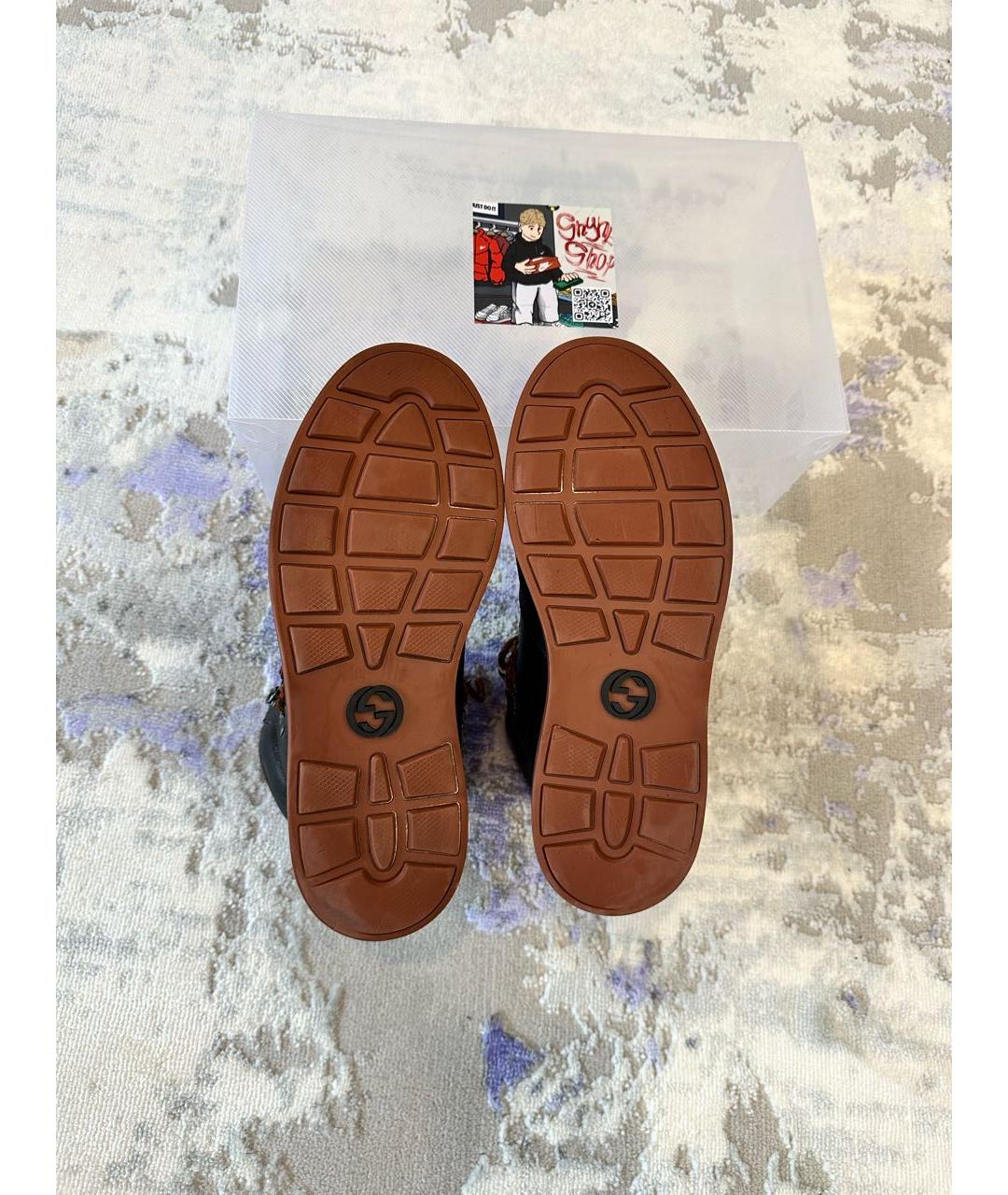 GUCCI Черные кожаные высокие ботинки, фото 4