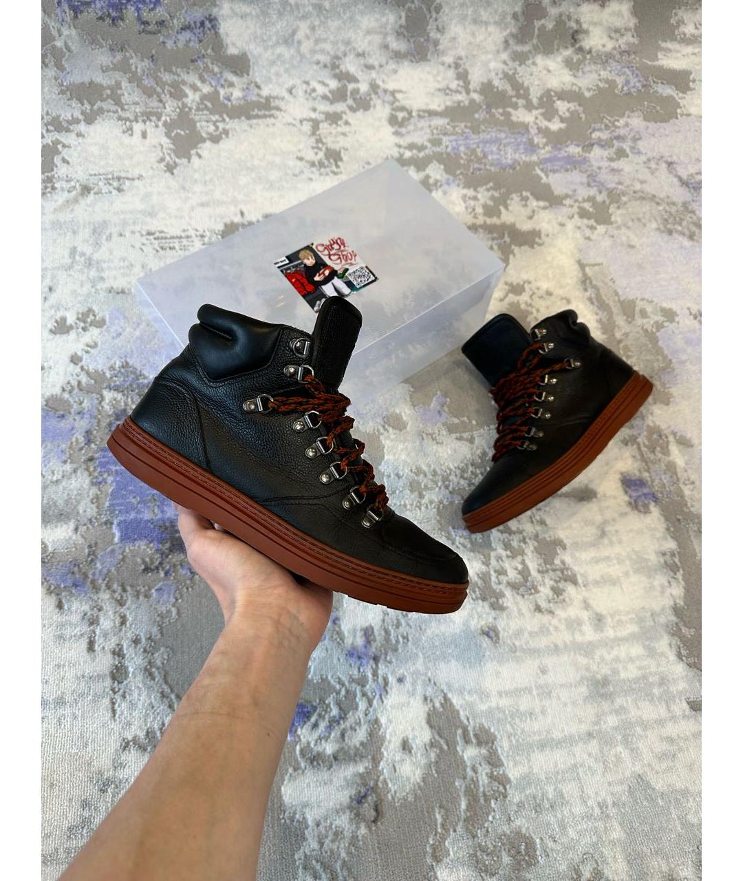 GUCCI Черные кожаные высокие ботинки, фото 7