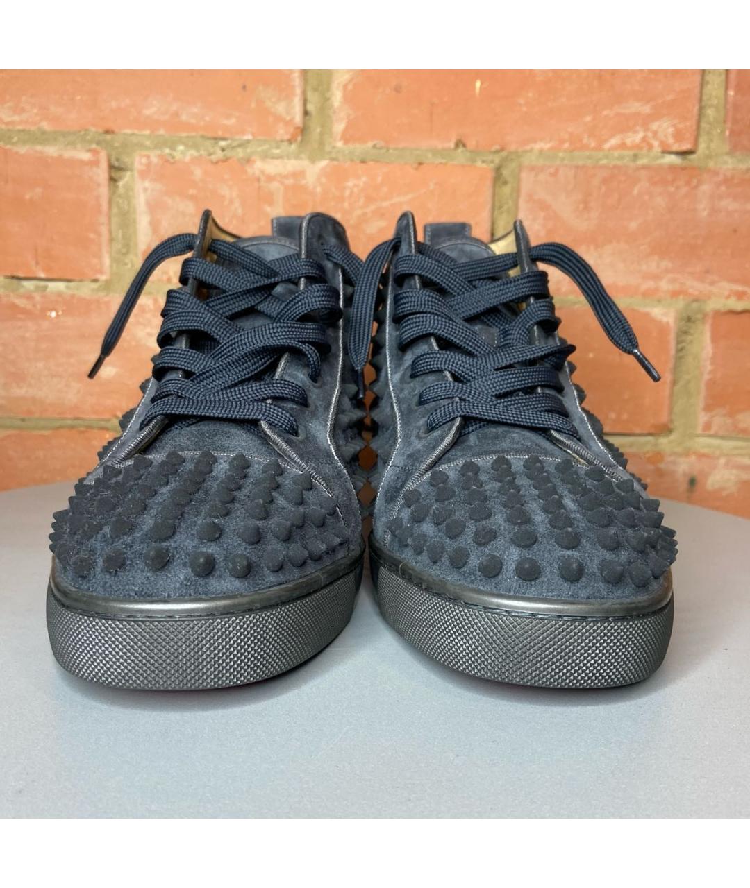 CHRISTIAN LOUBOUTIN Серые замшевые высокие кроссовки / кеды, фото 2