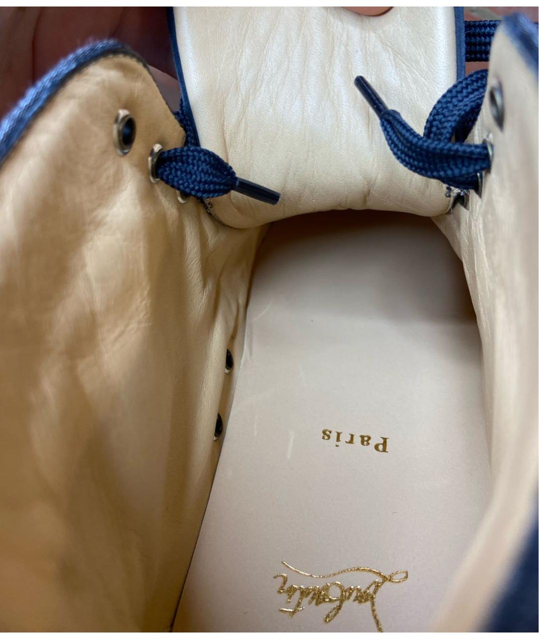 CHRISTIAN LOUBOUTIN Серые замшевые высокие кроссовки / кеды, фото 8