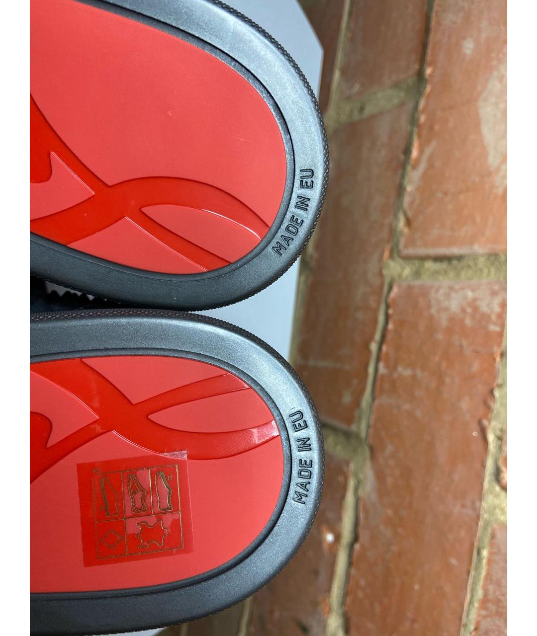 CHRISTIAN LOUBOUTIN Серые замшевые высокие кроссовки / кеды, фото 7